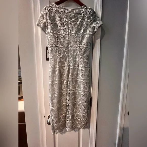 David Meister | Dresses | David Meister Silver Metallic Dress | Poshmark
